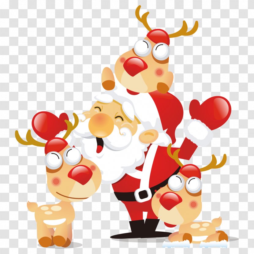 Santa Claus Christmas Graphics Day Desktop Wallpaper Clip Art - Holiday - Eland Transparent PNG