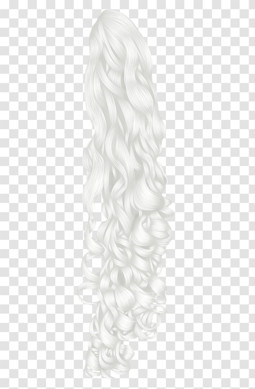 Hair White Ponytail Canities - Artificial Integrations - Curly Transparent PNG