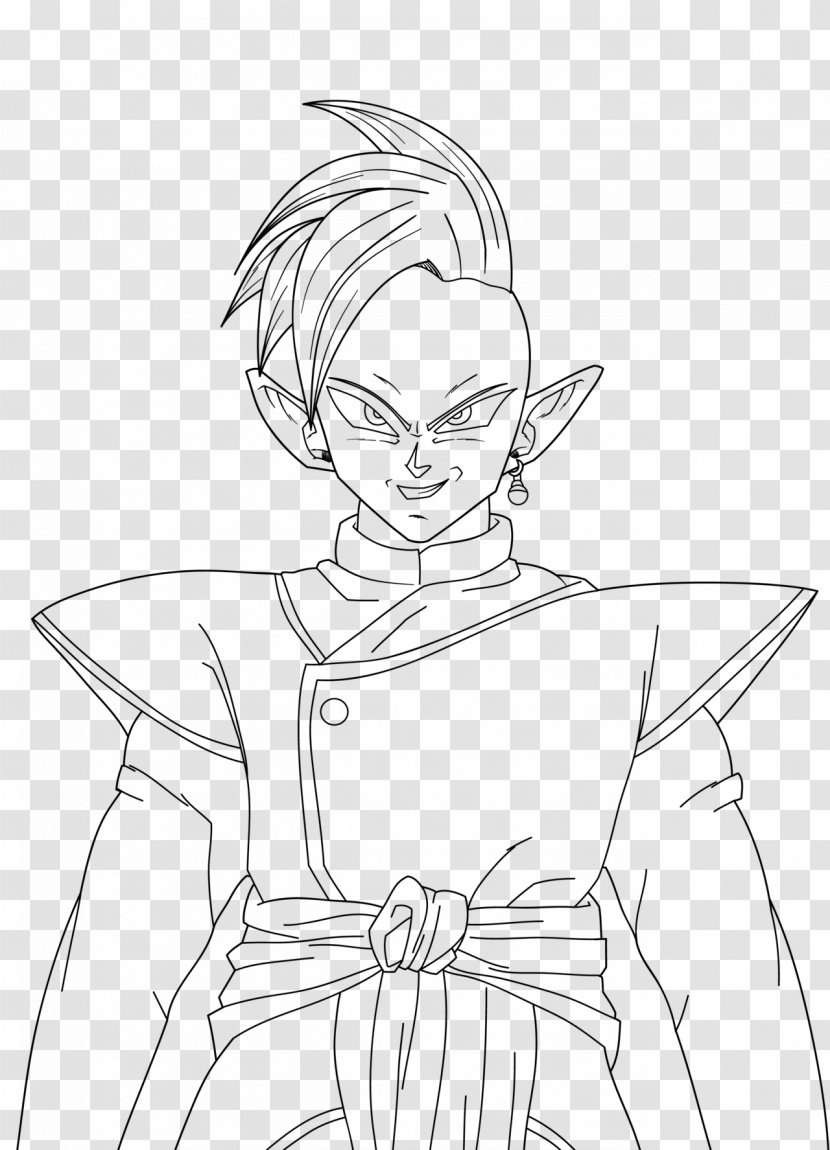 Goku Black Line Art Drawing Vegeta - Cartoon - Grin Transparent PNG