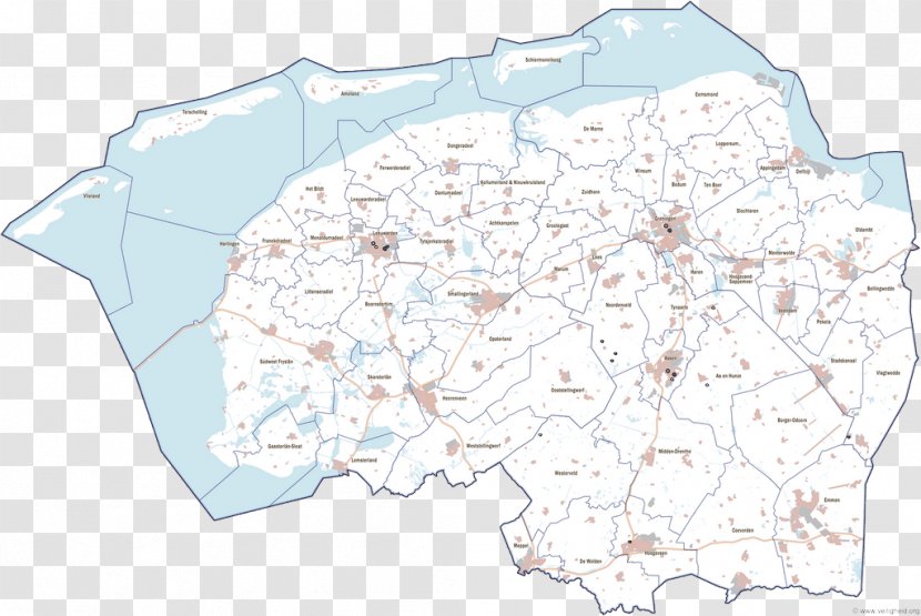 Noord-Nederland Friesland Indeling Van Gemeenten In Nederland Map Provinces Of The Netherlands Transparent PNG
