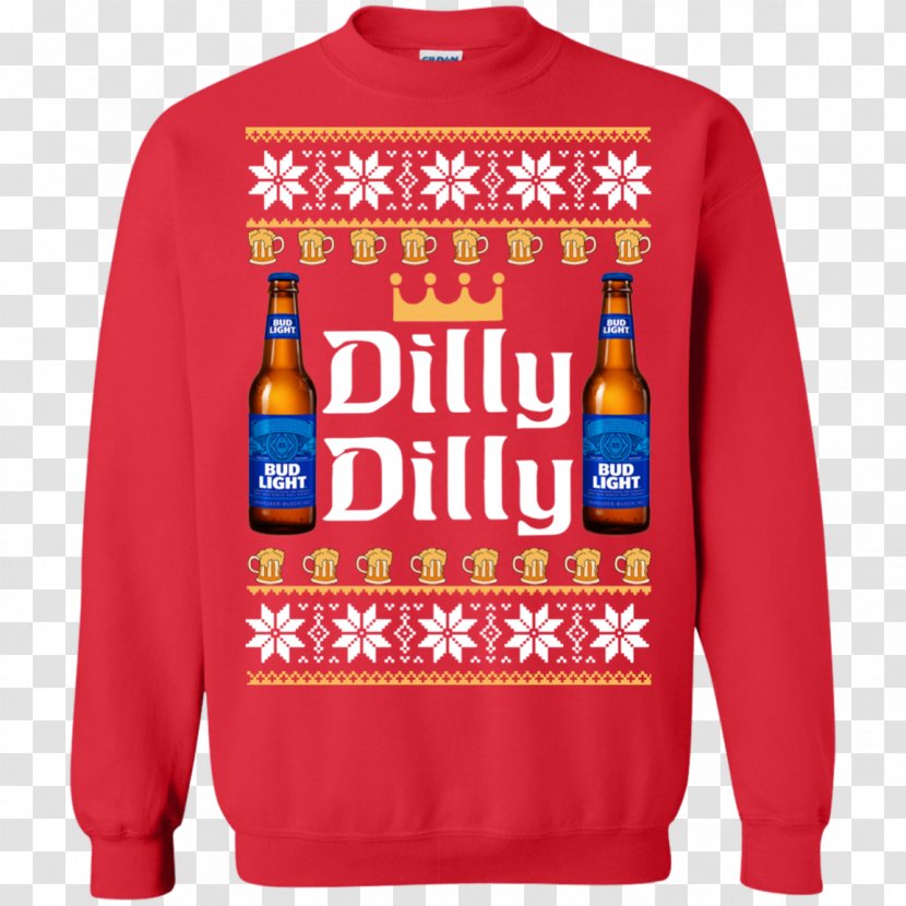 Christmas Jumper T-shirt Hoodie Budweiser Sweater - T Shirt - Dilly Transparent PNG
