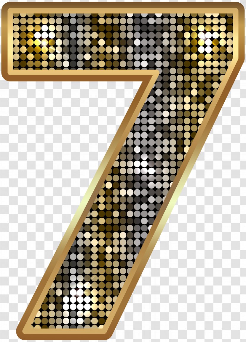 Number Four Clip Art - Gold Deco Transparent PNG