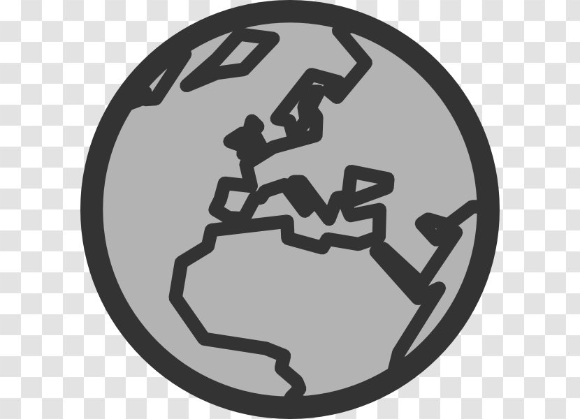 Clip Art Openclipart Globe Image - Grayscale Transparent PNG