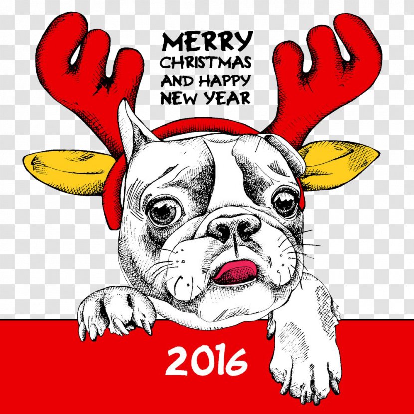 Pug French Bulldog Affenpinscher Deer - Tree - 2016 Magic Reindeer Dog Transparent PNG