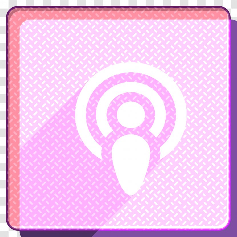Media Icon Podcast Shadow - Pink - Magenta Purple Transparent PNG