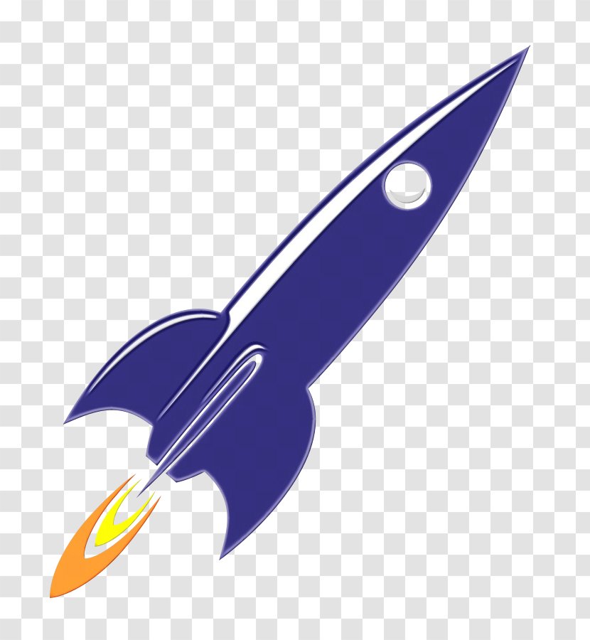 Cartoon Rocket - Watercolor - Fin Spacecraft Transparent PNG