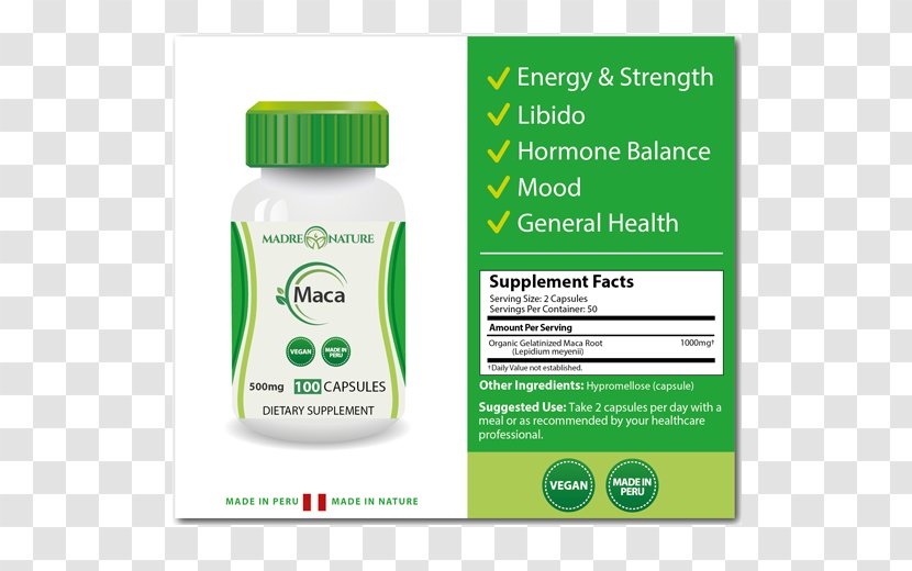 Dietary Supplement Organic Food Maca Capsule Peruvian Cuisine Transparent PNG