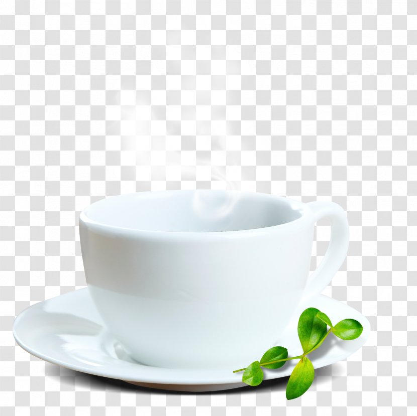 White Coffee Cup Cappuccino Espresso - Caffeine Transparent PNG