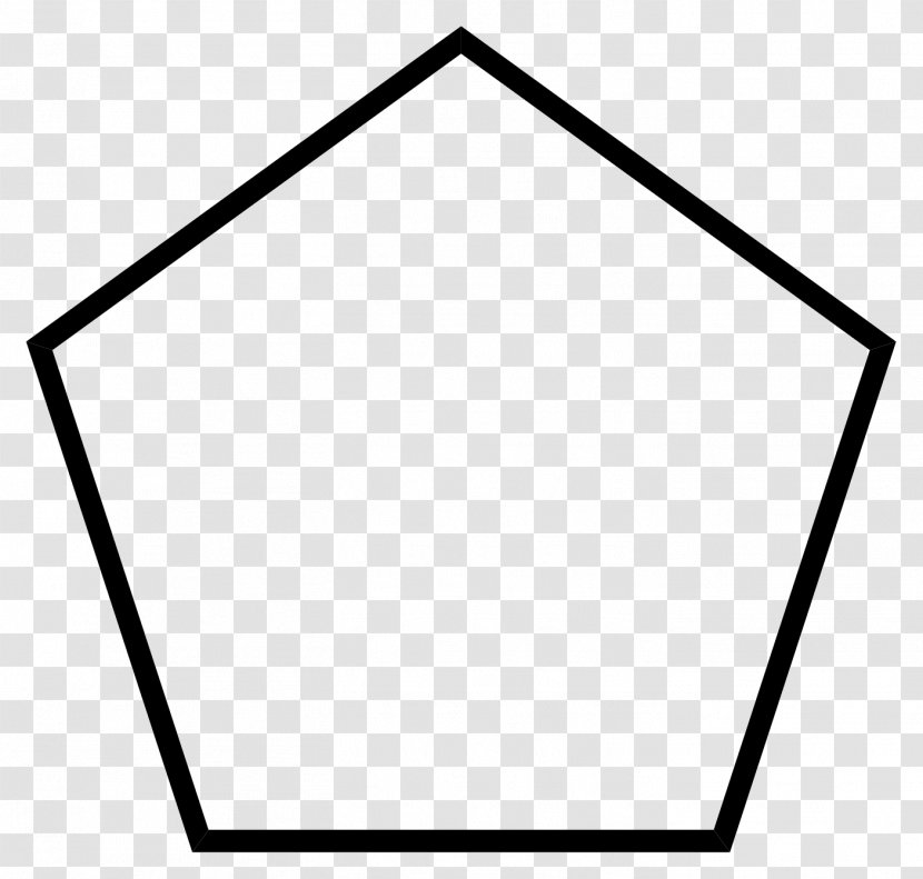 Regular Polygon Pentagon Shape Polytope - Black And White - File Transparent PNG