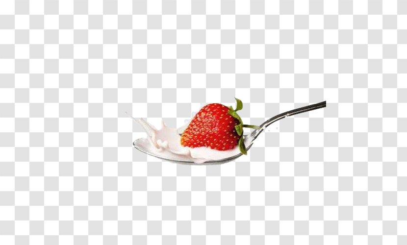 Corn Flakes Cows Milk Stock Photography Spoon - Schonkost - Strawberries Transparent PNG