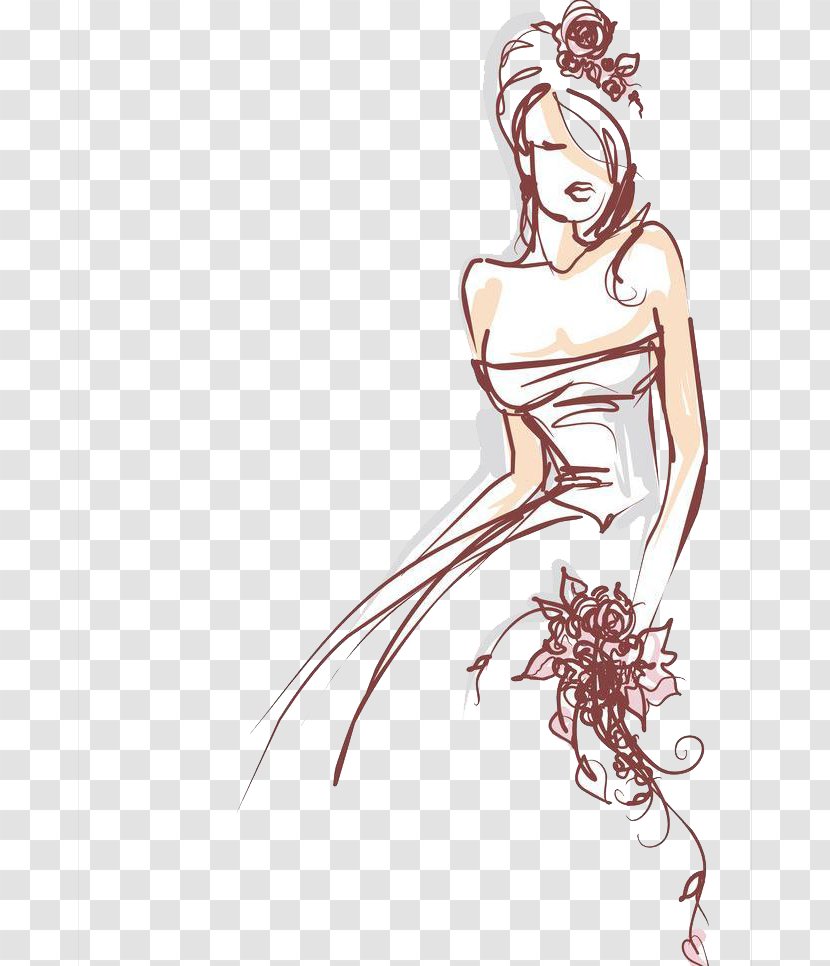 Drawing Bride Illustration - Tree Transparent PNG