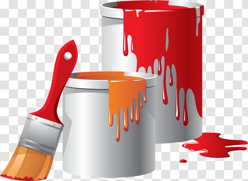 Paint Rollers Bucket Clip Art - Paintbrush Transparent PNG