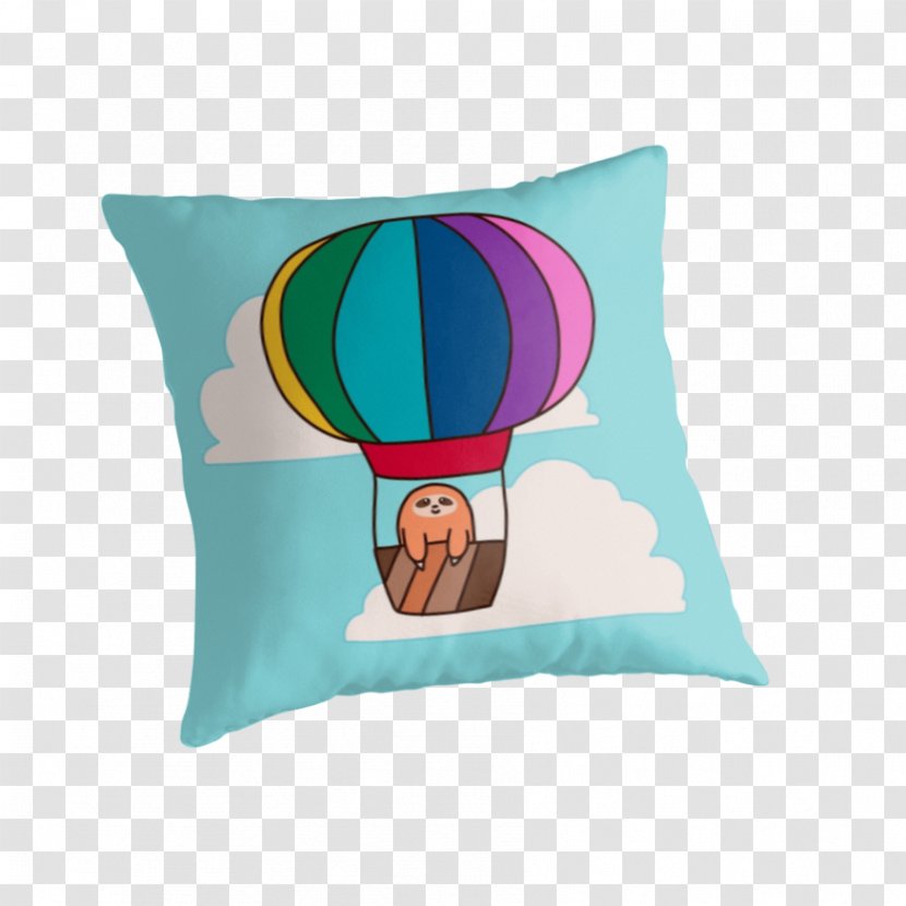 Throw Pillows Cushion Hot Air Balloon Sounds Good Feels - Aqua - Pillow Transparent PNG