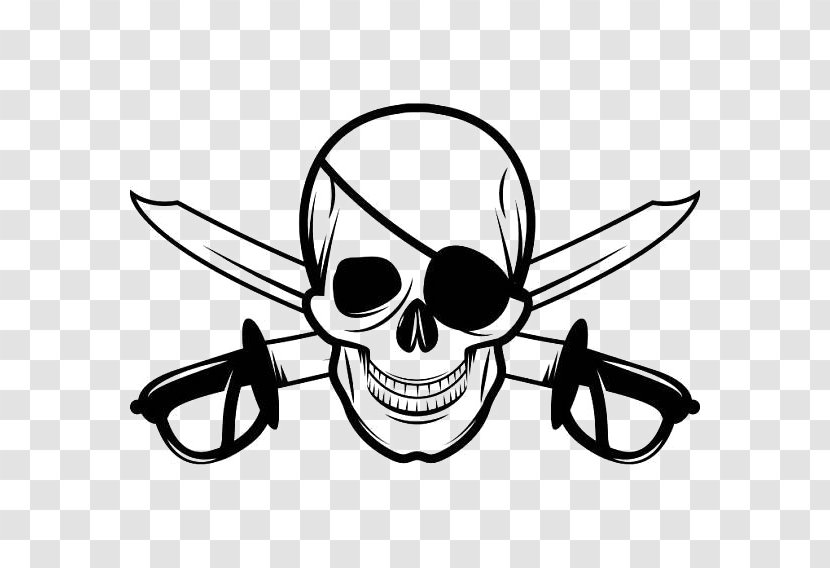 Jolly Roger Skull And Crossbones Piracy Eyepatch - Headgear Transparent PNG