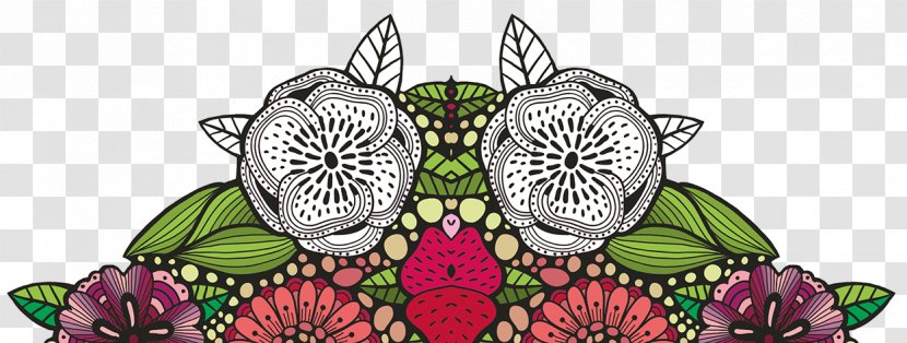 Butterfly Floral Design Cut Flowers Pattern - Invertebrate - Color Mandala Transparent PNG