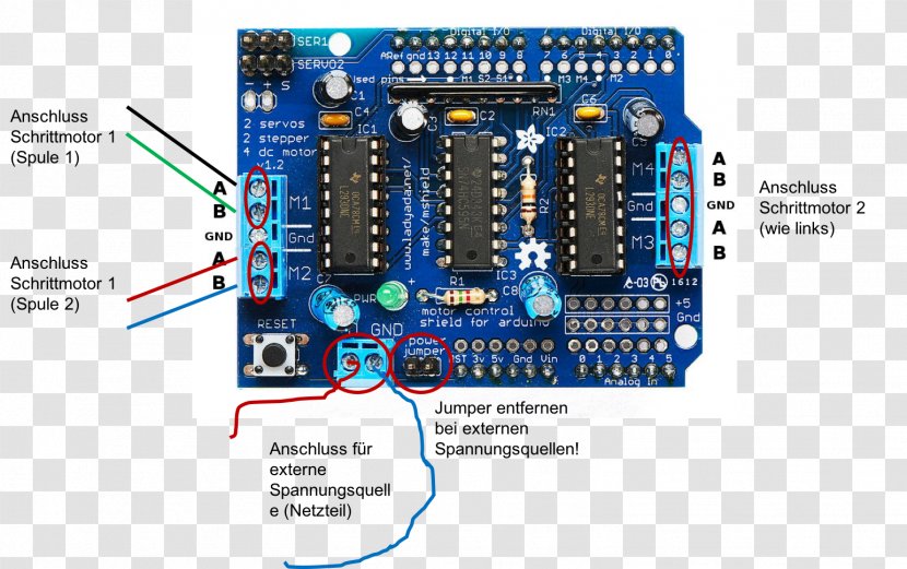 Arduino Motor Controller DC Stepper H Bridge - Printed Circuit Board Transparent PNG