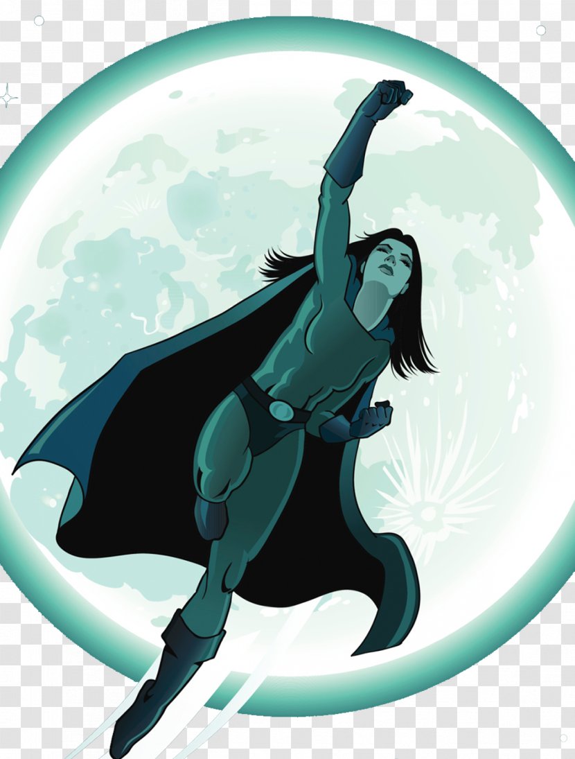 Clark Kent Superwoman Superhero Illustration - Moonlight Female Superman Transparent PNG