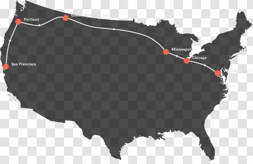 United States Vector Graphics Map U.S. State - Express Train Transparent PNG