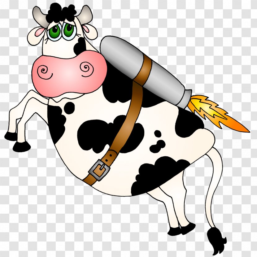 Dairy Cattle Cartoon Character Illustration - Cowgoat Family - Flying Cow Transparent PNG