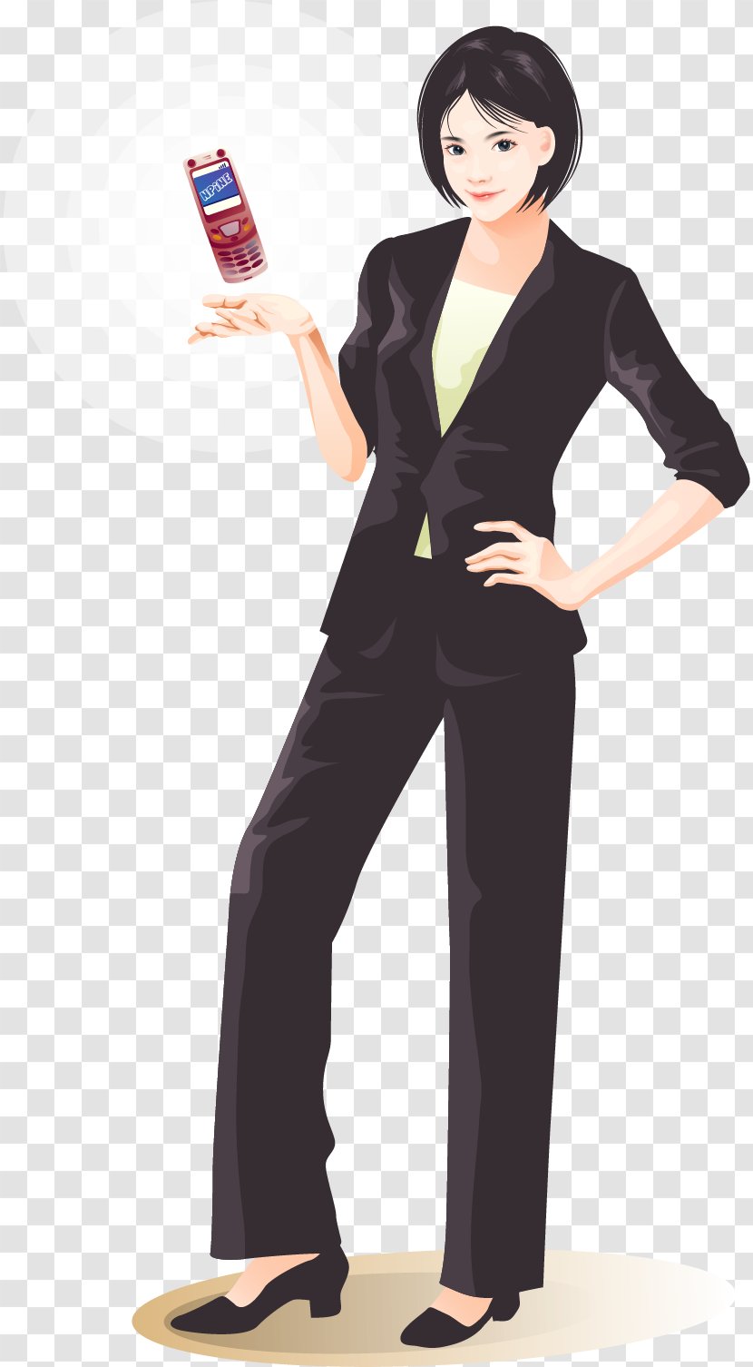 Clip Art - Frame - Vector Hand-painted Business Woman Transparent PNG