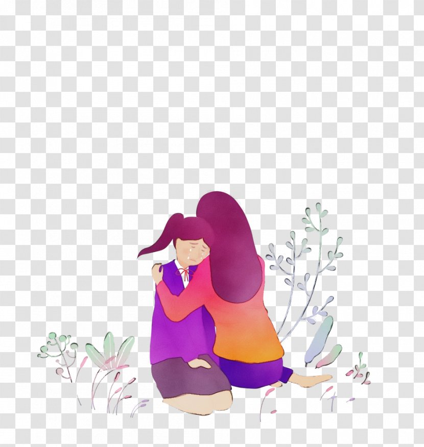 Violet Cartoon Purple Sitting Plant - Kneeling Physical Fitness Transparent PNG