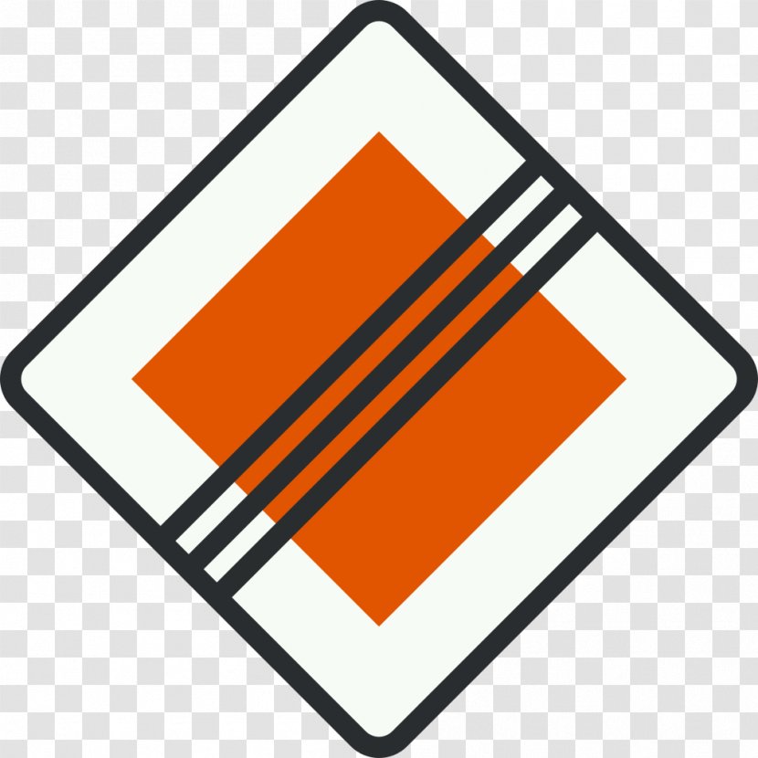 Traffic Sign Priority Signs Voorrangsweg To The Right - Orange Transparent PNG