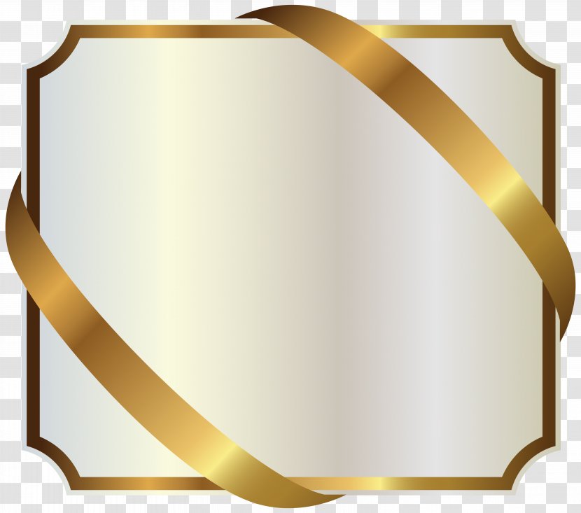 Ribbon Gold Clip Art - White Label With Image Transparent PNG