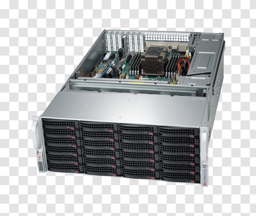 Disk Array Computer Servers Xeon Super Micro Computer, Inc. Serial Attached SCSI - Electronic Device - Electronics Accessory Transparent PNG