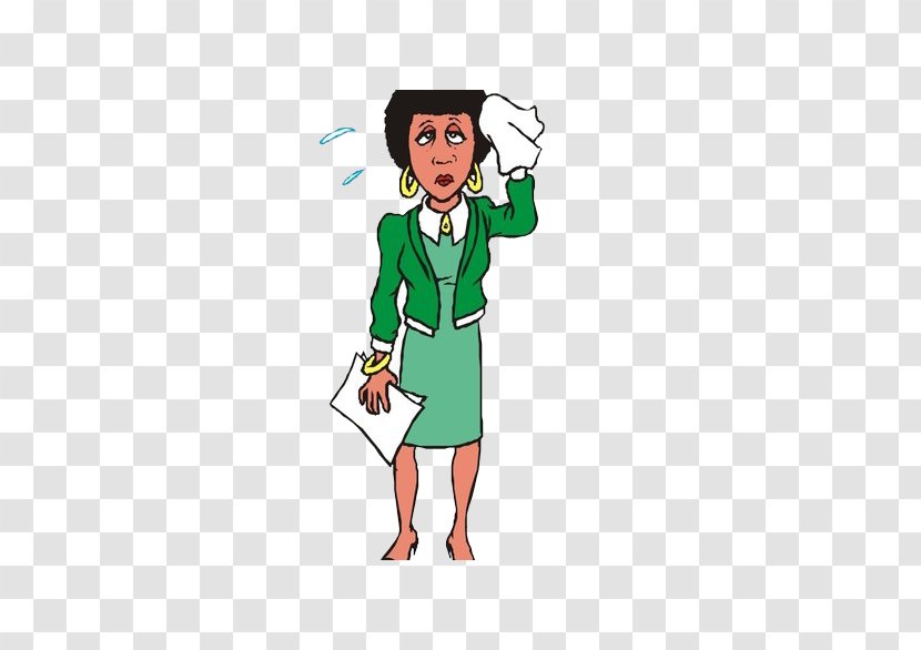 Clip Art - Frame - Wearing A Green Dress Wiping Short Hair Lady Transparent PNG