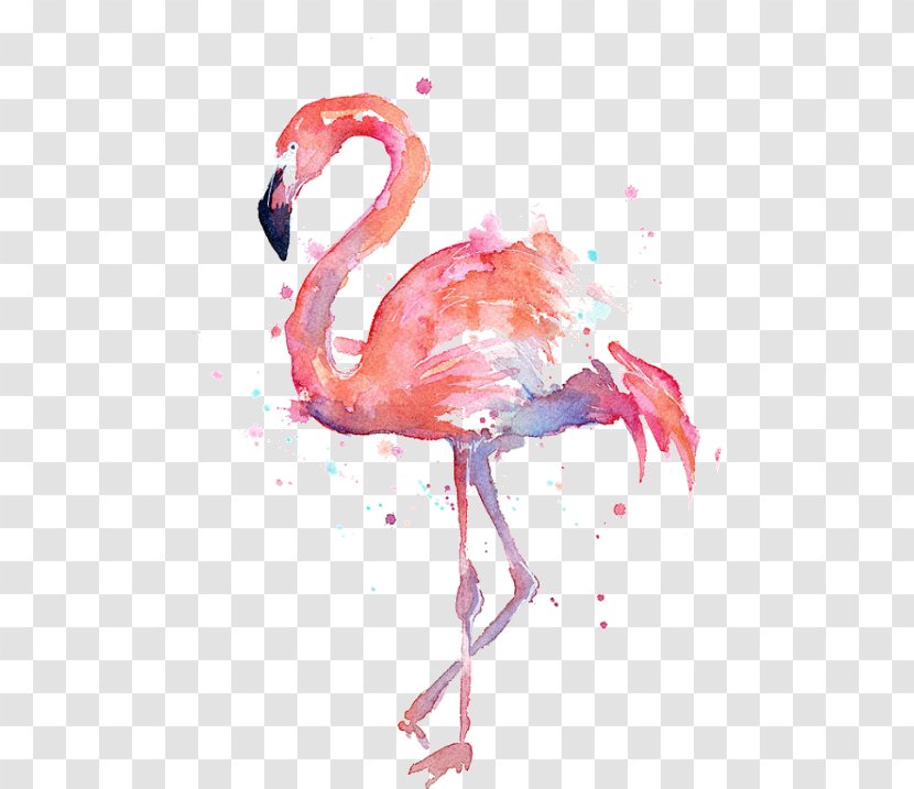Watercolor Painting Flamingo Art Canvas - Pink Transparent PNG