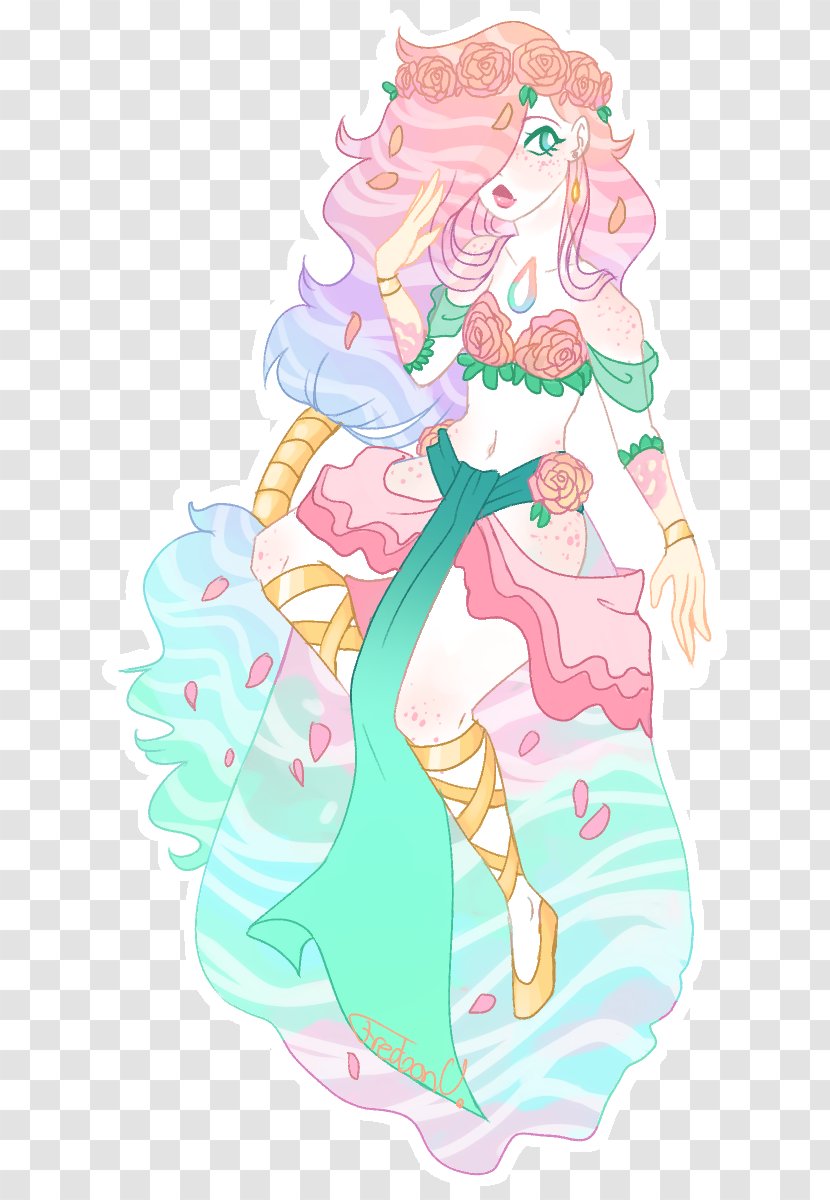 Mermaid Pink M Clip Art - Fictional Character Transparent PNG