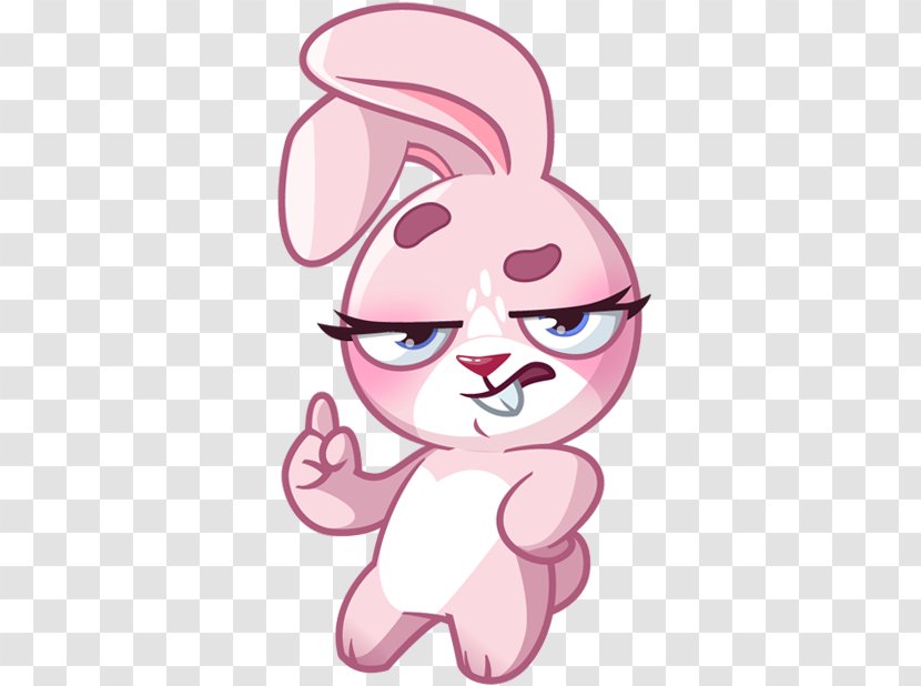 Rabbit Telegram Sticker Easter Bunny Pusheen - Silhouette Transparent PNG