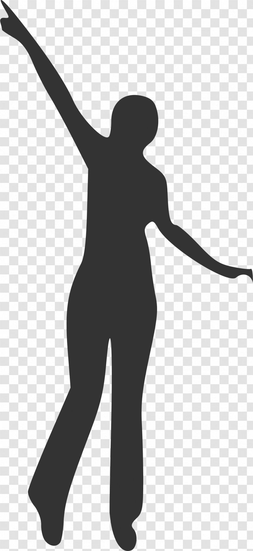 Silhouette Drawing Woman Clip Art - Standing - Pointing Transparent PNG