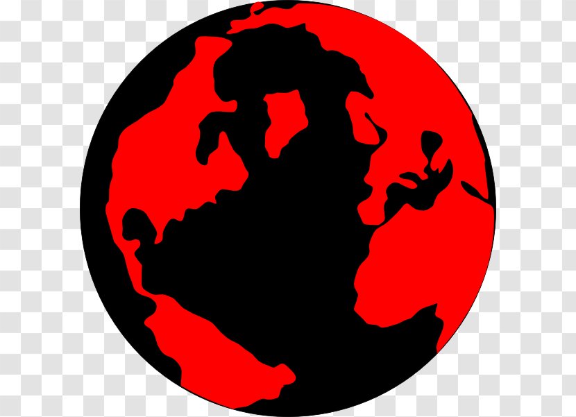 Globe World Map Clip Art - Symbol - Dark Red Transparent PNG