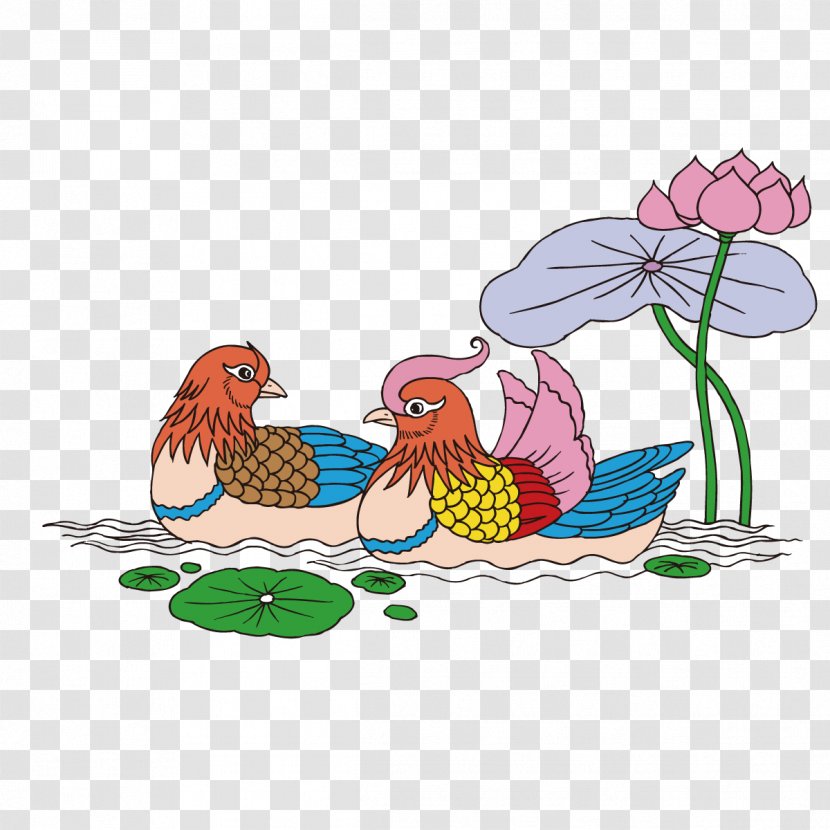 Mandarin Duck Papercutting CorelDRAW - Bird - Vector Bunch Of Transparent PNG