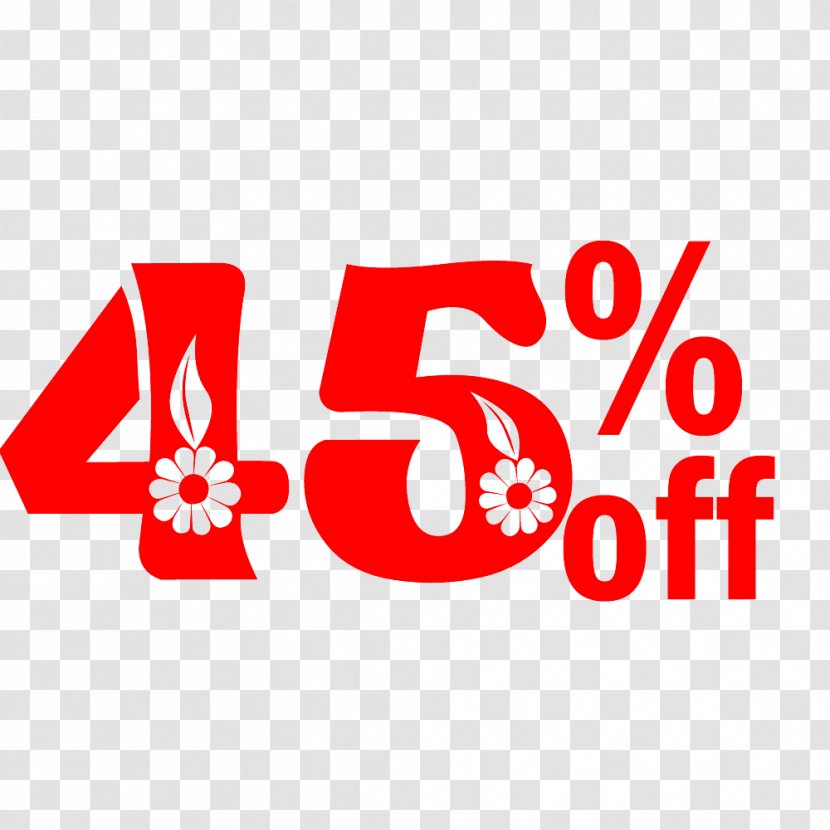 Spring Sale 45% Off Discount Tag. - Symbol - Area Transparent PNG