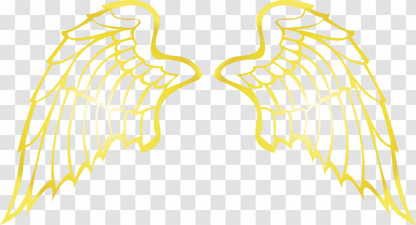 Wing Yellow Line Line Art Symmetry Transparent PNG