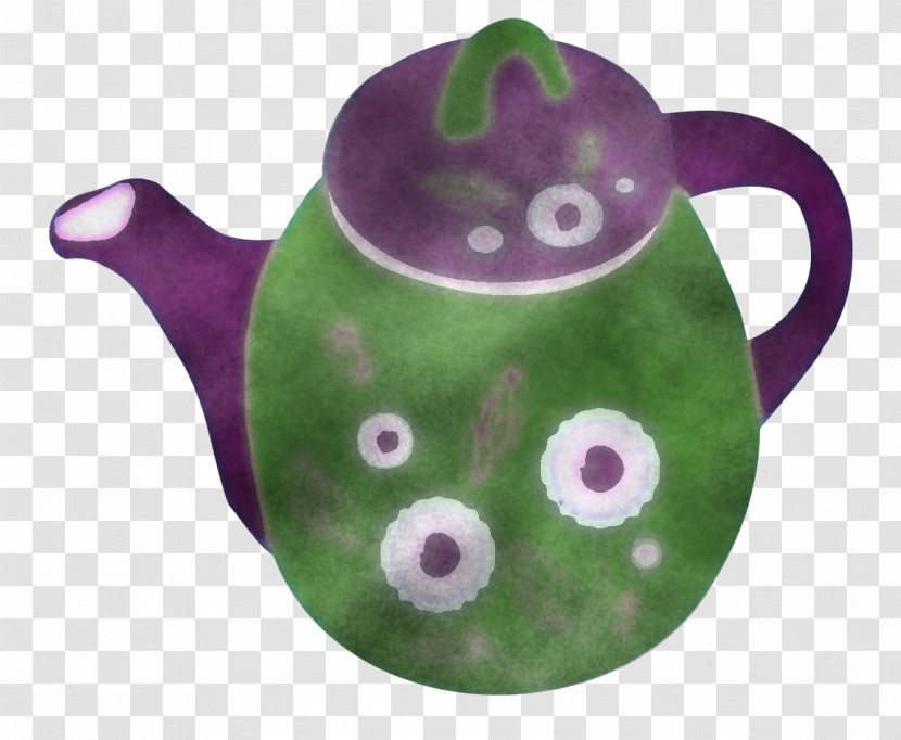 Teapot Green Purple Violet Kettle Transparent PNG