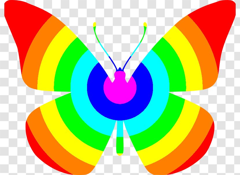 Butterfly Color Rainbow Yellow Clip Art - Seven Transparent PNG