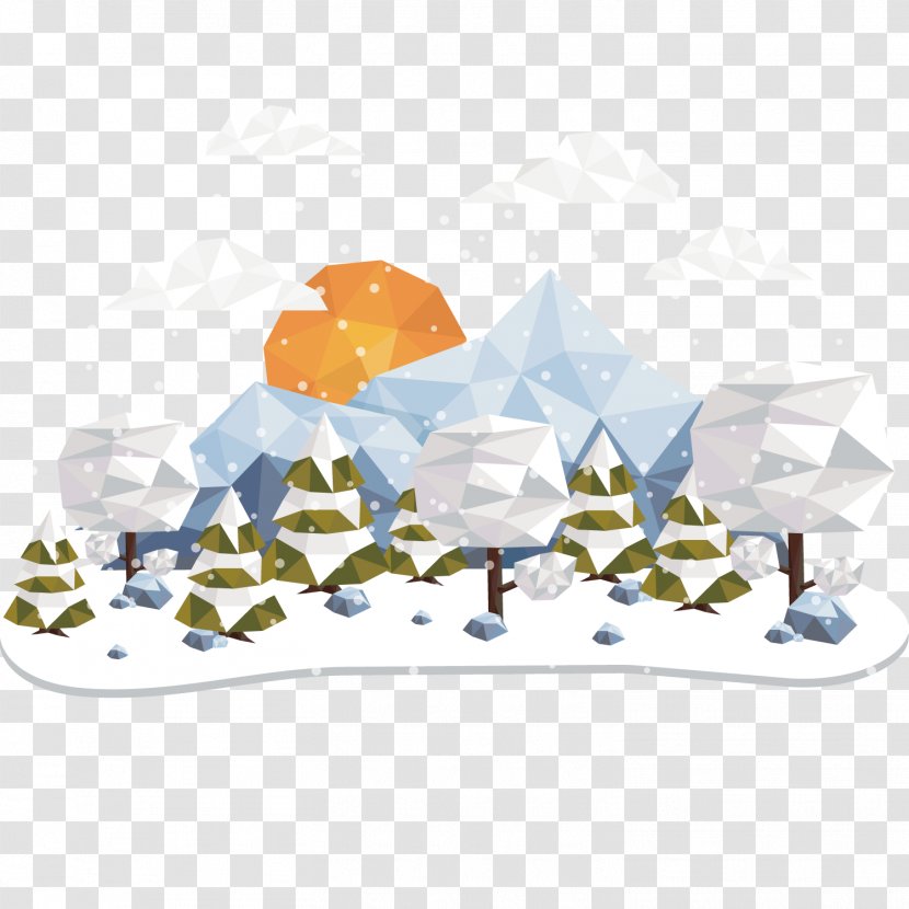 Polygon Computer Graphics - Art - Winter Landscape Style Transparent PNG