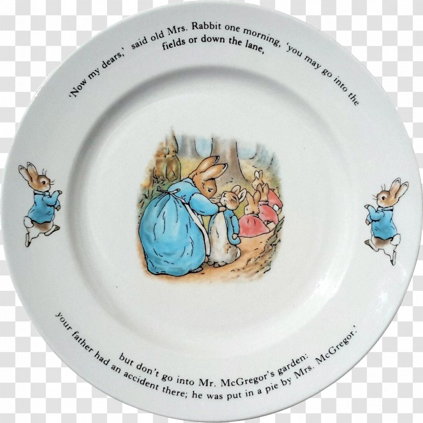 The Tale Of Peter Rabbit Plate Porcelain Mrs. - Bone China - BEATRIX POTTER Transparent PNG