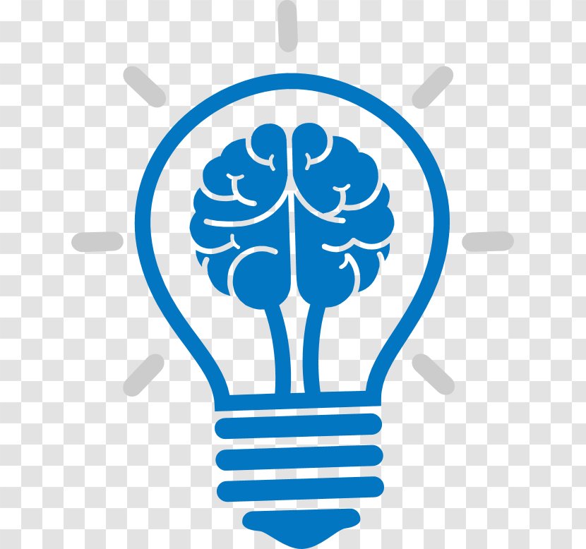 Incandescent Light Bulb Brain Icon - Symbol - Cartoon Transparent PNG