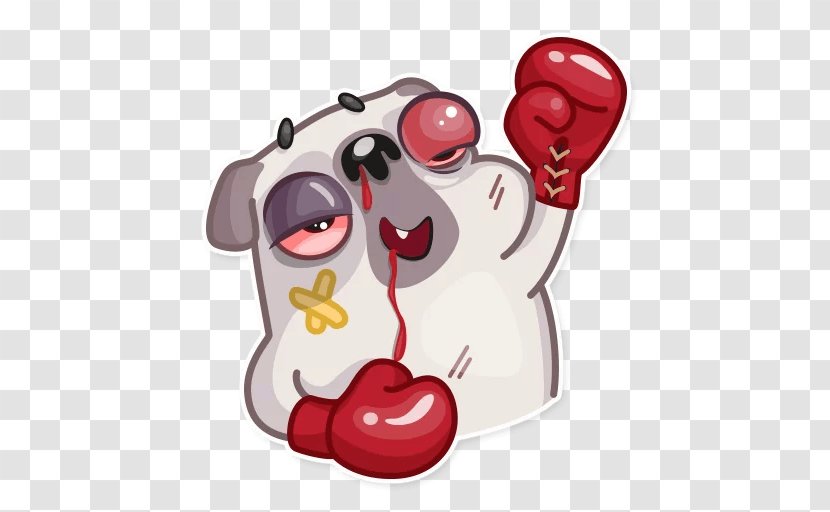 Sticker Pug Boxing Glove - Silhouette Transparent PNG