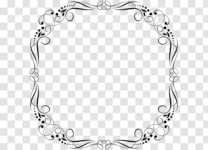 Clip Art Black & White - Picture Frames - M Pattern Flower Transparent PNG