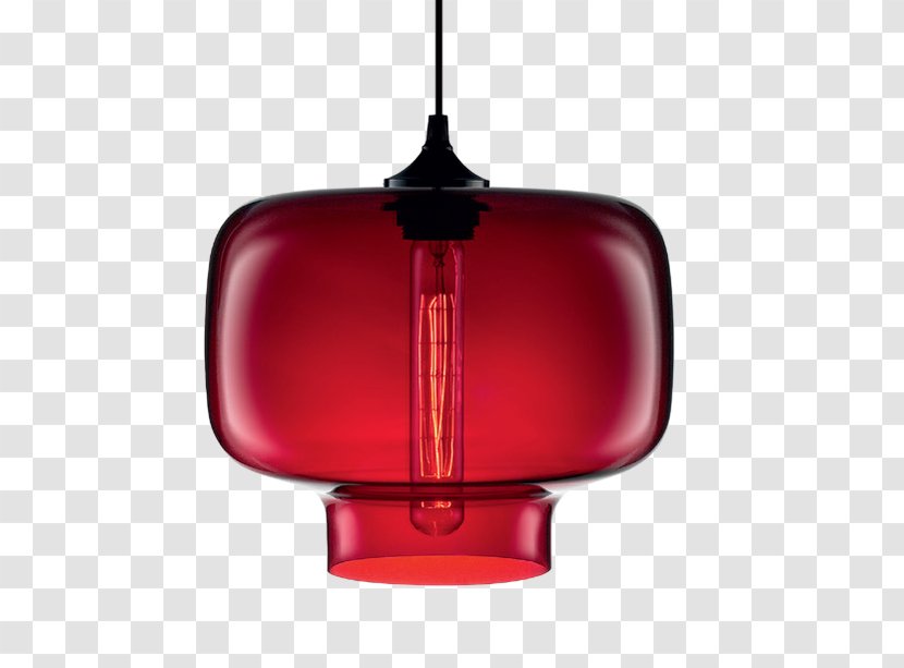 Pendant Light Fixture Lighting Glass - Red Transparent PNG