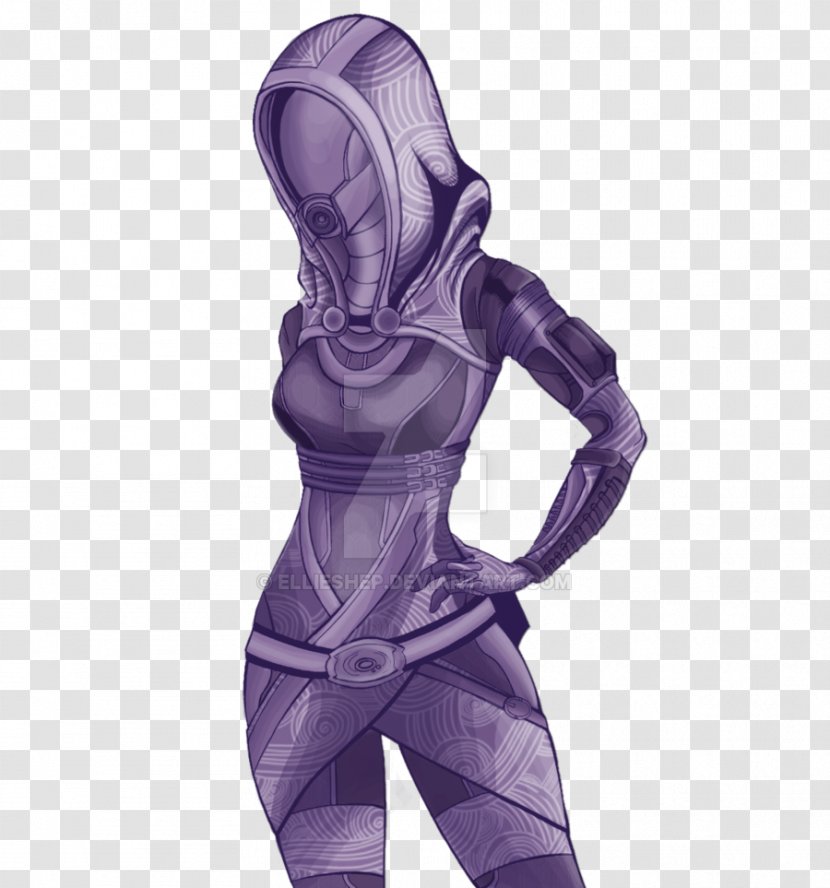 Fan Art Tali'Zorah DeviantArt Drawing - Purple Transparent PNG