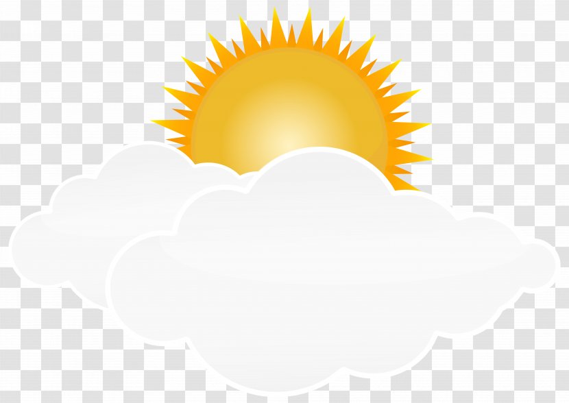 Sunlight Cloud Clip Art - Yellow - Sun With Clouds Transparent Image Transparent PNG