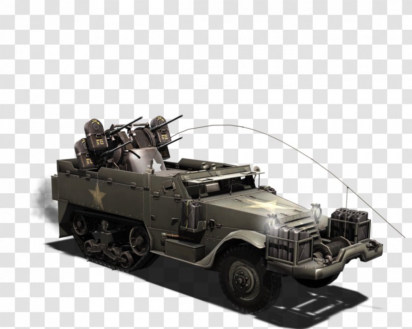 Armored Car Heroes & Generals Half-track M16 Multiple Gun Motor Carriage - Scale Model Transparent PNG