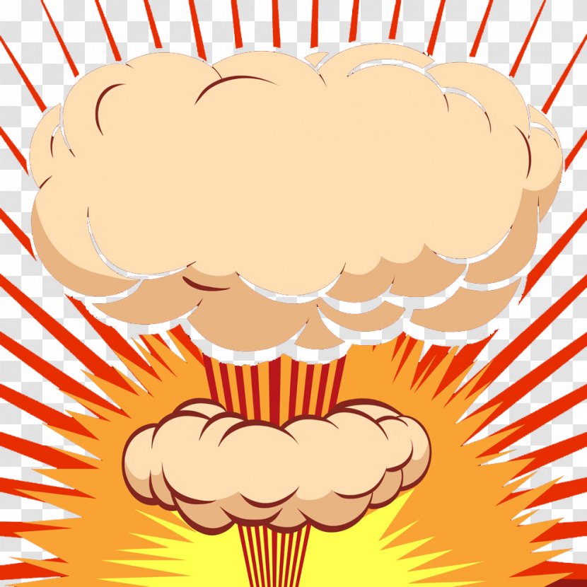 Mushroom Cloud Explosion Cartoon Comics - Watercolor Transparent PNG