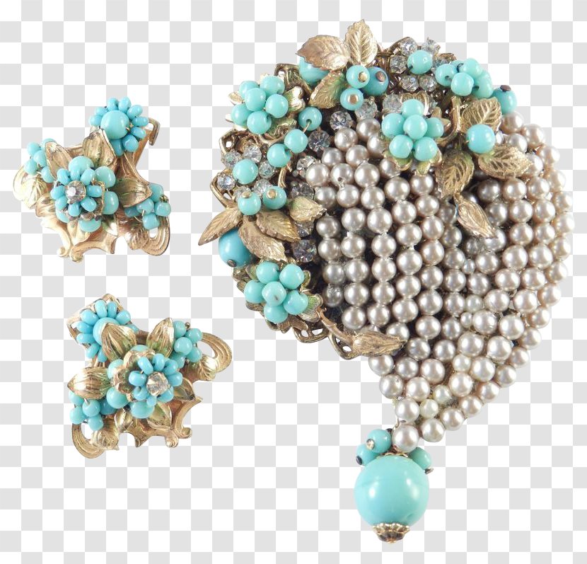 Turquoise Earring Brooch Imitation Gemstones & Rhinestones Jewellery - Bead Transparent PNG